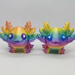 Jolie bouffée articulée d&#39;axolotl, axolotl imprimé en 3D, bouffée d&#39;axolotl, axolotl flexible, jouet agité, axolotl mignon, salamandre, couleurs de l&#39;arc-en-ciel