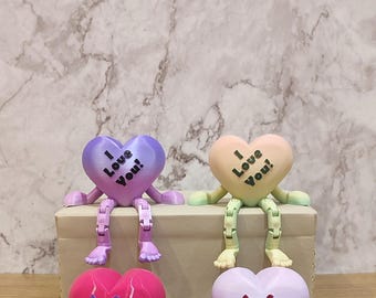 3D Printed Heart With Dangling Legs: Valentine's Day Desk Decor - Etsy