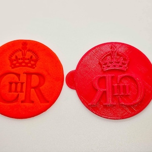 King Charles III Embosser Stamp, Fondant Stamp, Fondant Embosser, Coronation Stamp, Home Baking, Cupcake, Biscuits, Icing, 3D Printed, Stamp