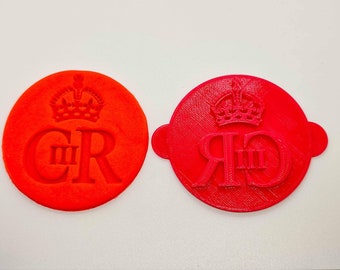 King Charles III Coronation Embosser Stamp: 3D Printed Fondant Stamp
