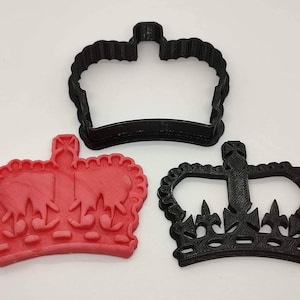 Crown Cookie Cutter and Stamp, King Charles Crown, Coronation Day, Cookies, Biscuits, Fondant Embosser Stamp, 3D Printed, King