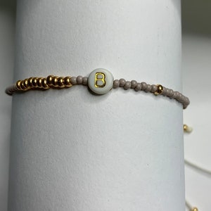 Letra inicial, pulseira de miçangas, minimalista, pulseira de amizade, pulseira minimalista