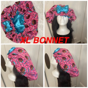 Free Sample Bonnets And Satin Hair Wraps Long Band Custom Designer Bonnets  Adjustable Elastic Bonnet - Buy Bonnets And Satin Hair Wraps,Designer