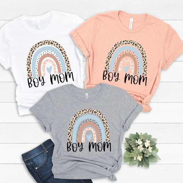 Rainbow Boy Mama Shirt,Boy Mama Shirt,Mother of Boys Shirt, Mom Shirt,Rainbow Shirt for Mama,Pregnancy Announcement Shirt,Baby Shower Tee