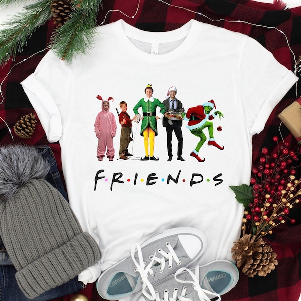 Chemise de visionnage de films de Noël, chemise d’amis de Noël, amis de films de Noël, chemises de Noël drôles, film de famille de Noël, t-shirts pour enfants