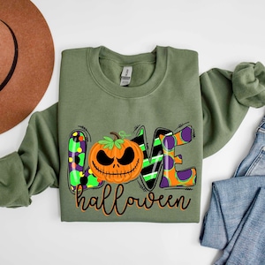 Love Halloween Sweatshirt,Halloween Party Sweatshirt,Halloween Shirt,Love Halloween Hoodie, Pumpkin Shirt,Halloween gift for her, Scary 2023