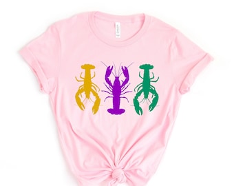 Mardi Gras Crawfish ,Mardi Gras Shirt ,Mardi Gras Crawfish Shirt, New Orleans Shirt Mardi Gras Parade Shirt , Shirt for Her, Shirt for Him