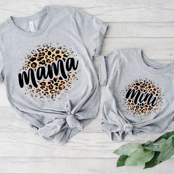 Mama and Mini Matching Shirts,Mama and Mini Leopard Shirt,Mommy and Me matching shirts,Mothers Day Shirt,Pregnancy Announcement Shirt