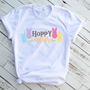 Koszulka Hoppy Easter, Koszulka Happy Easter Peeps Easter Bunny, Zabawna koszulka Easter, Koszulka Easter, Słodka koszulka Easter Gift, Słodka koszulka Easter
