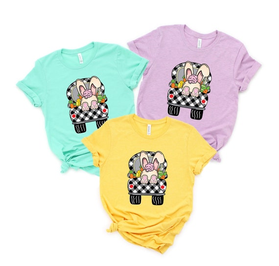 Easter Bunny Truck Shirt,Cute Bunny Shirt,Buffalo Plaid Easter Shirt,Bunny In A Trcuk, Cute Easter Gift,Easter Day Gift, Happy Easter