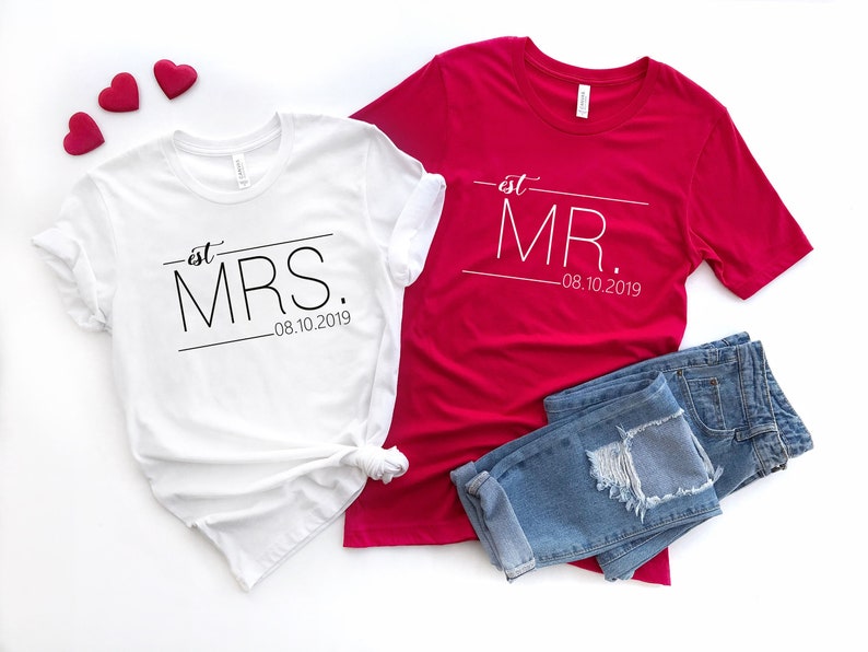 Mr and Mrs Shirt Mr and Mrs Just Married Shirt Honeymoon | Etsy