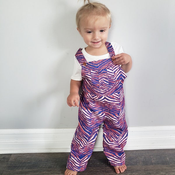 Unisex Buffalo Football Mafia Overalls Red White Blue Zebra Striped.