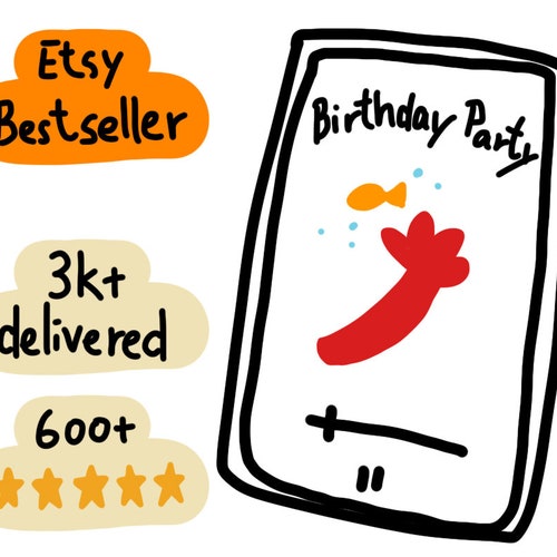 Animated Birthday Invitation Birthday Party Invite Etsy