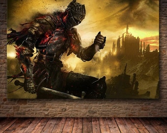 Dark Souls Steel Sword Canvas AK Type Pictures holding Cushion Wall Picture TOP Fanart 