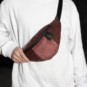 Sac banane basique bordeaux | Patchwork recyclé unique | sac banane | sac banane | Sac banane | nerka | sac banane | Gürteltasche | riñonera