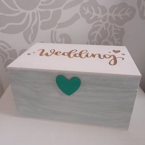 Wedding box, wedding envelope holder, memory box, money container, photo box, wooden photo box, wooden box