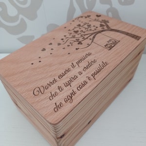Personalized wooden box, memory box, wedding box, jewelry box, photo album, photo album, wooden photo