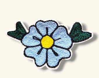 Custom Flower Iron-On Patch Chainstitch - Select Your Colors