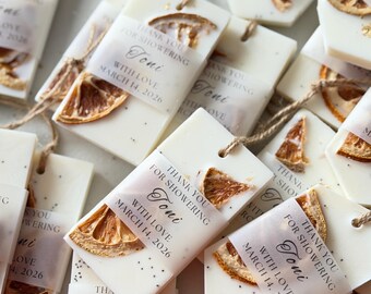 Personalized Burnt Orange Soy Wax Melts: Wedding Favors, Shower Gifts and Bridal Party Gifts
