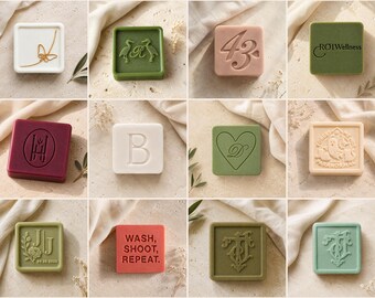 Custom Logo Soap Bars, Square Branded Favors, Bulk Corporate Orders