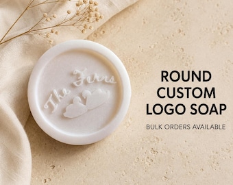 Custom Round Logo Soap, Handmade Corporate Gifts, Branded Favors (Bulk Orders)