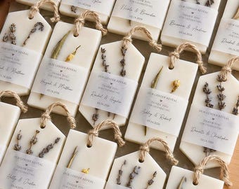 Lavender Wedding Favors, Bridal Shower Party Favor | Personalized Lavender Soy Sachets