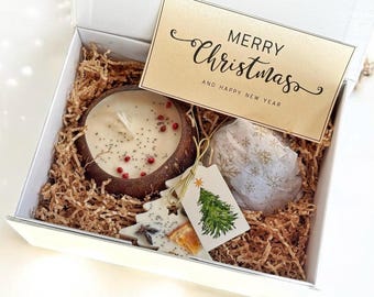 Christmas Gift Box – Holiday Gift Box, Teacher Thank You Gift, Self Care Birthday Gift Box for Women Men, Hygge Cozy Spa Gift for Her