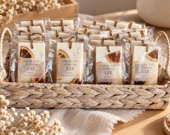 Personalized Burnt Orange Soy Wax Melts: Wedding Favors, Shower Gifts and Bridal Party Gifts