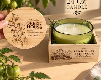 Fall Host Gift, Tomato Vine Candle, Greenhouse Candle, Autumn Candle, Hostess Gift, 24 oz Soy Candle