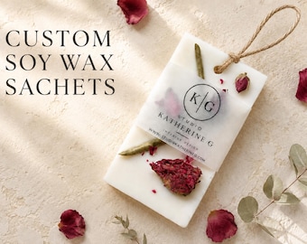 Handmade Rose Soy Wax Sachets: Bridal Shower Favors, Scented Closet Freshener