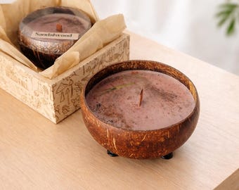 Coconut Shell Candle, Natural Soy Candle, Handmade Coconut Candle, Valentine Gift for Her, Eco Friendly Candle