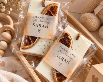 Baby Shower Favor, Personalized Baby In Bloom Favors, Baby Shower Wax Sachets
