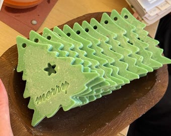 Christmas Tree Soy Wax Melts, Holiday Favors, Winter Wax Ornaments, Stocking Stuffers