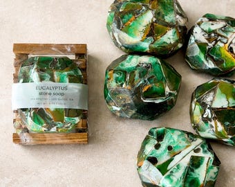 Luxury Gemstone Soap, Handmade Soap Gift, Crystal Inspired Soap Bar, Spa Gift for Her, Unique Artisan Soap