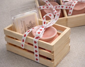Soy Wax Melts with Wax Melter, Natural Home Fragrance, Aromatherapy Set, Cozy Valentine Ready Gift