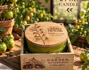 Thanksgiving Hostess Gift, Tomato Leaf Candle, 24 oz 3 Wick Soy Candle, Fall Host Gift