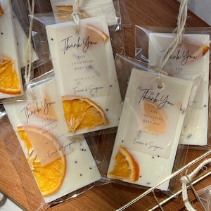 Burnt orange wedding guest favors | personalized gifts organic soy wax sachets | engagement party  wedding shower favor | bridal shower gift