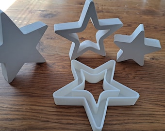 Mold star 10 cm and 15 cm or 15 cm hollow inside