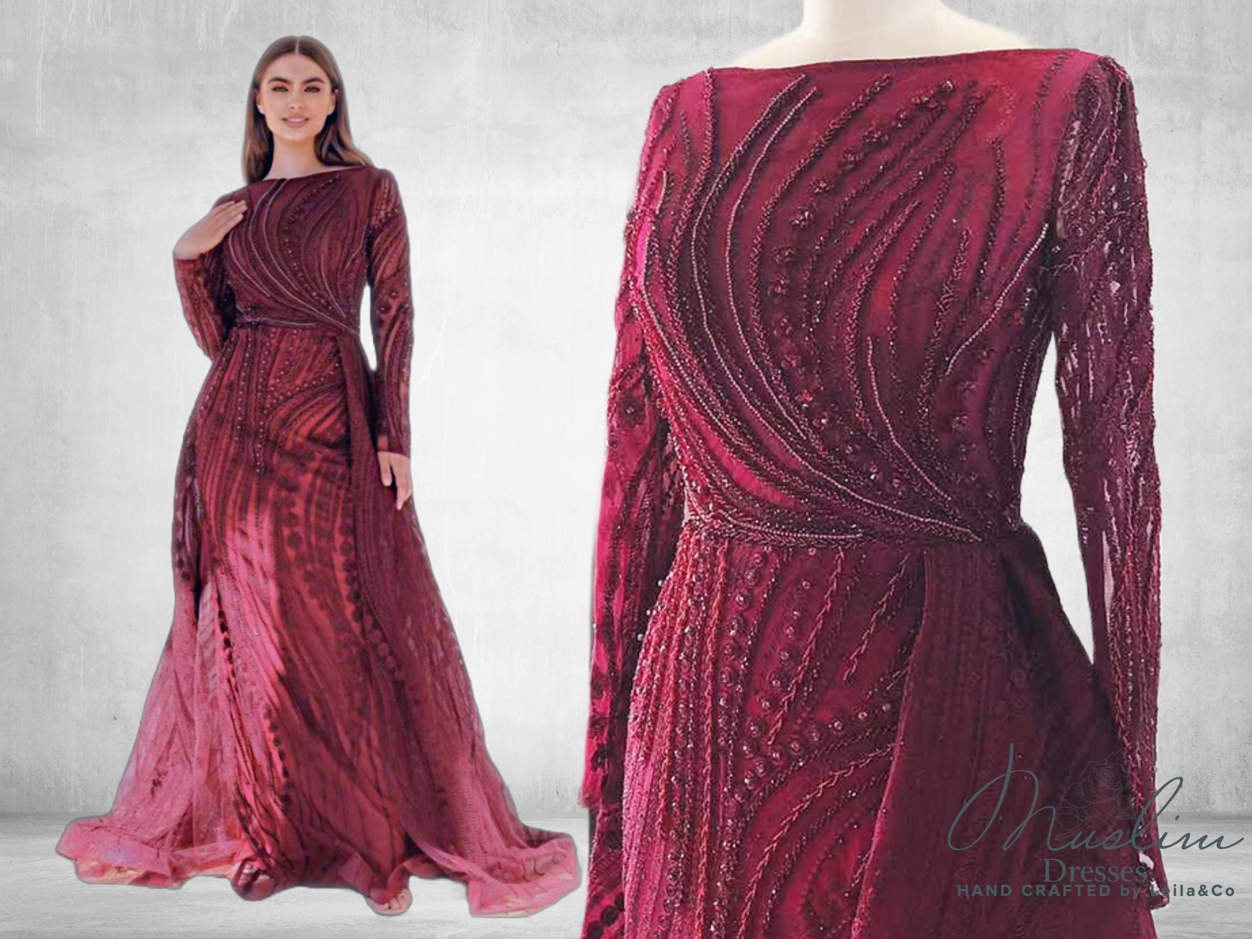 Evening Gown Long Sleeve - Etsy Singapore
