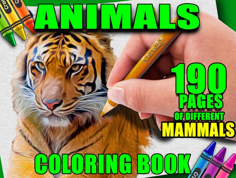 Animals Printable Coloring Pages for Children and Adults, Coloring Book