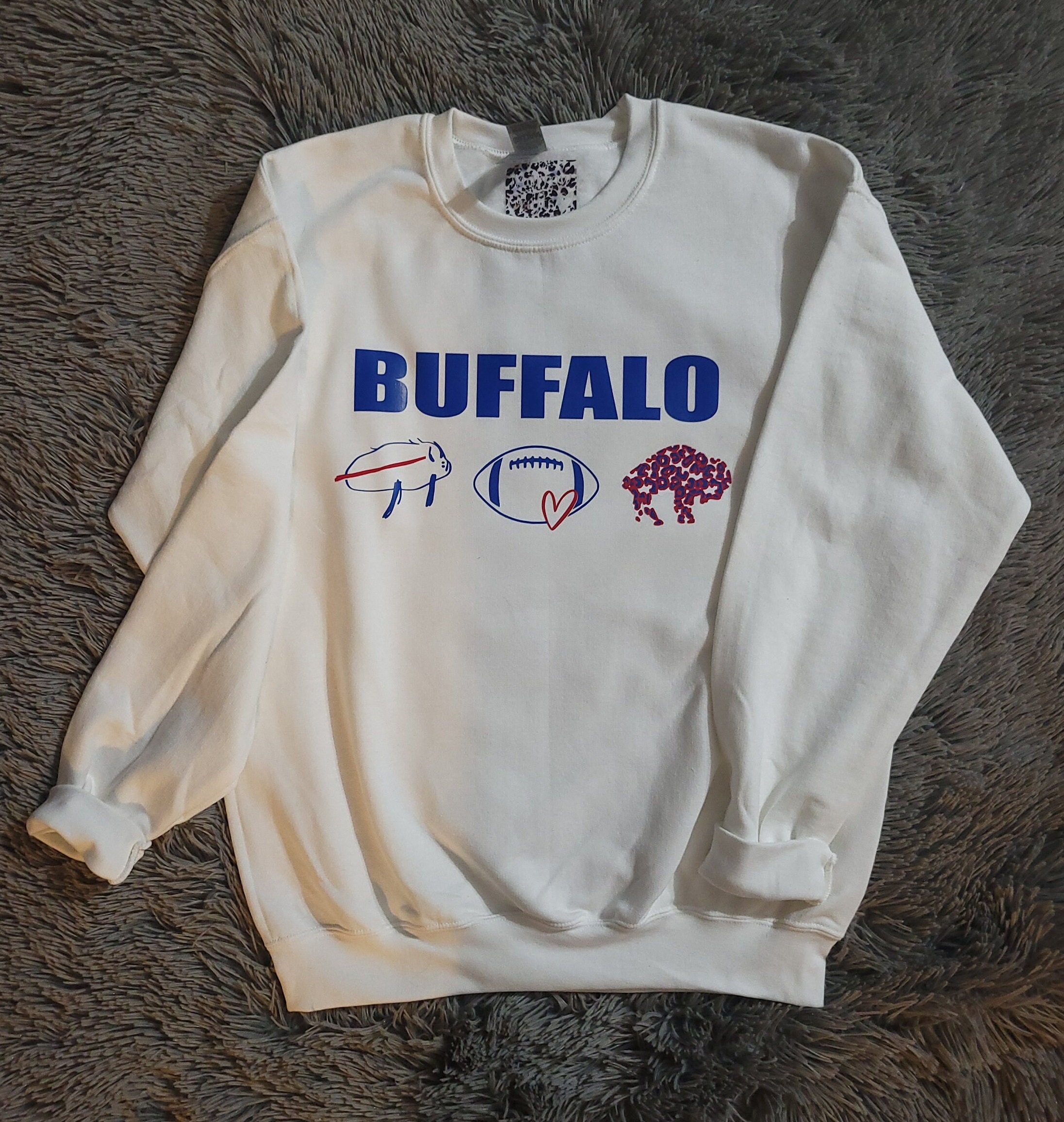 Women's Buffalo Bills  Rhinestone Football V-neck T-Shirt Tee Bling Ladies 