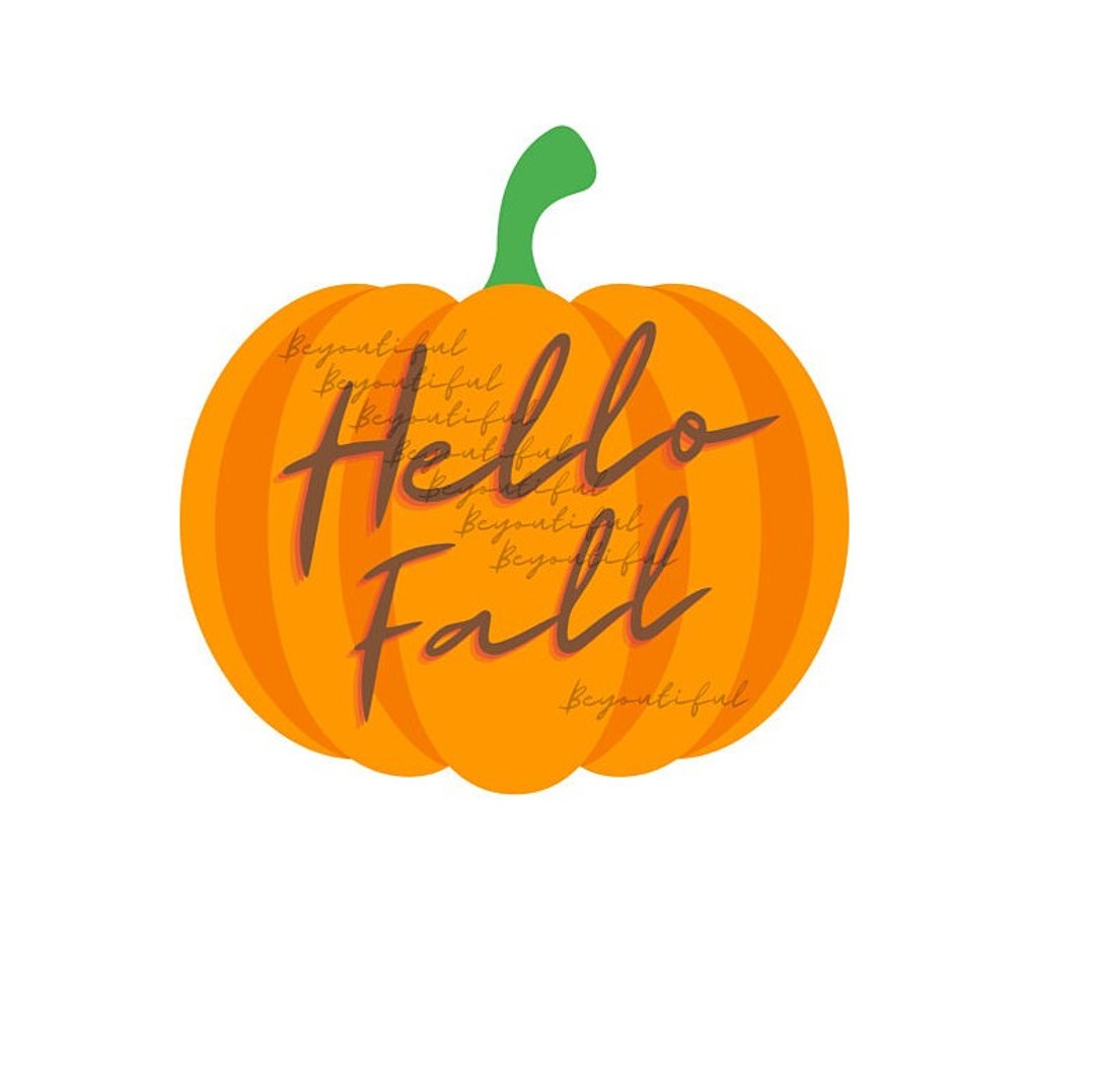 Hello Fall Pumpkin SVG File - Etsy
