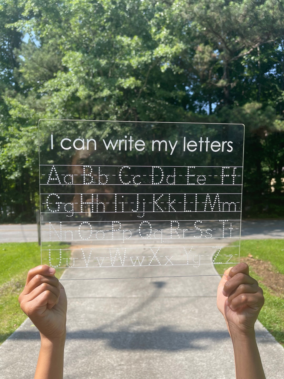 Tracing Acrylic Dry Erase Alphabet Board, Homeschool, Learn at Home