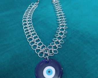 Evil Eye chainmail necklace