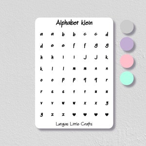 Etiquetas pequenas do calendário do alfabeto | Adesivos de diário com marcadores | adesivos de planejador de ícone | Adesivos de álbum de recortes | Adesivos Kawaii | diário