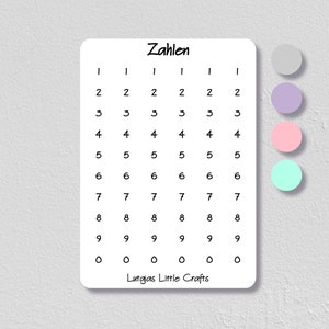 Adesivos de calendário com números de 0 a 9 | Adesivos para Bullet Journal | Adesivos para planejador de ícones | Adesivos para scrapbook | Adesivos Kawaii | diário