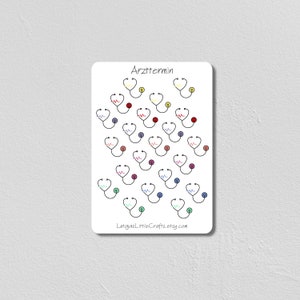 Doctor&#39;s Appointment Stethoscope Calendar Stickers | Doctor Bullet Journal Stickers | Icon Planner Stickers | Scrapbook | Kawaii Stickers | Diary