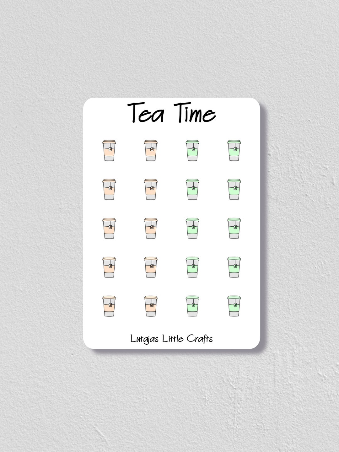 Tea Time Calendar Stickers Bullet Journal Stickers Icon Planner