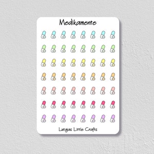 Adesivos de calendário de medicamentos | Adesivos para Bullet Journal Suplementar | Adesivos para planejador de ícones | Adesivos para scrapbook | Adesivos Kawaii | diário
