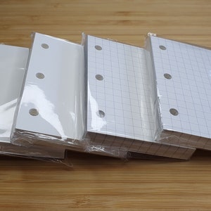 Mini 3 Loch Journal Papier und Klarsichthülle zum Nachfüllen | PP Tasche | Paper